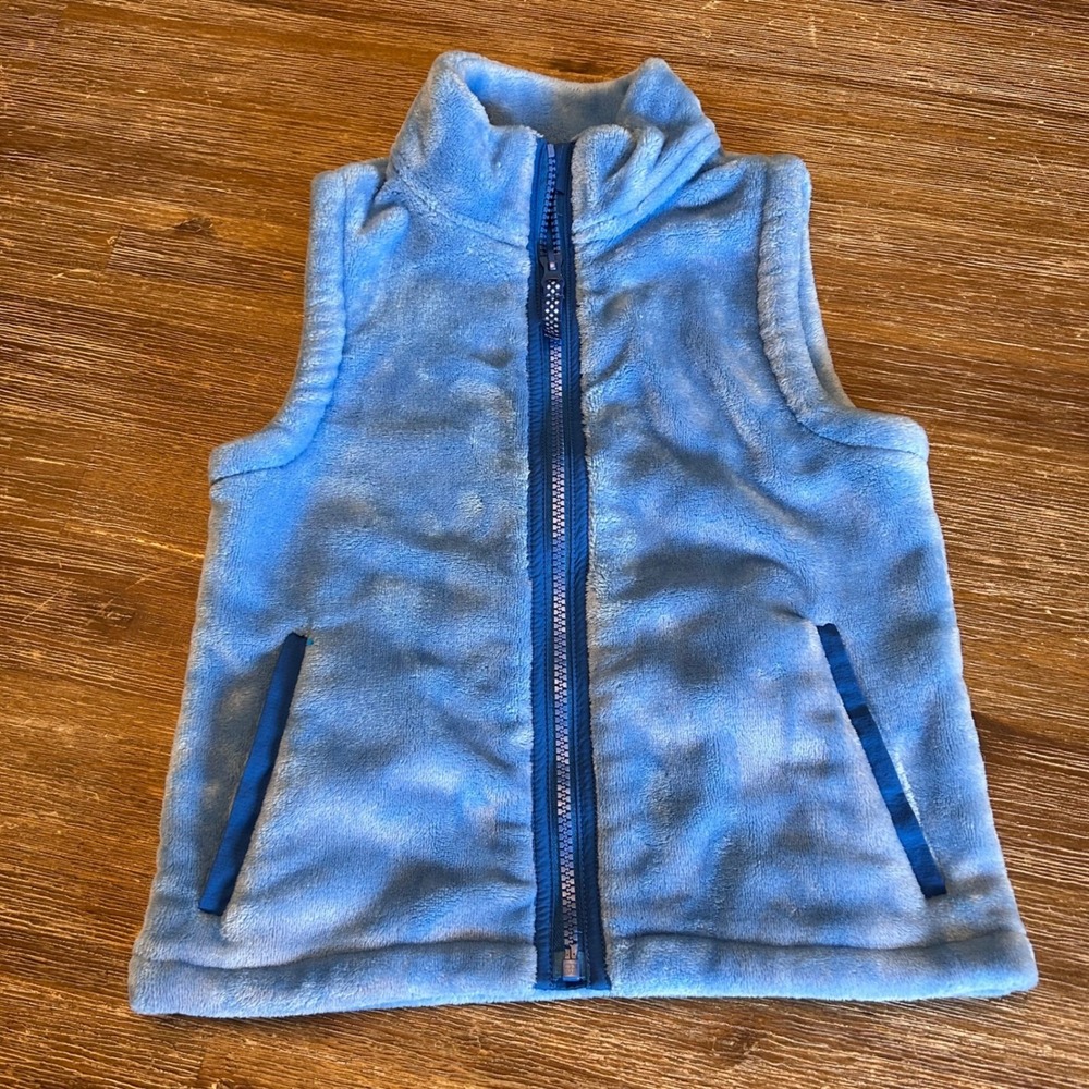 Lands' End Girls Vest Full Zip Blue Size M 5-6 Outdoor Casual Zip Up - Picture 3 of 3